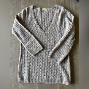 Vintage J.Crew V-Neck Cable Knit Cashmere Sweater Small